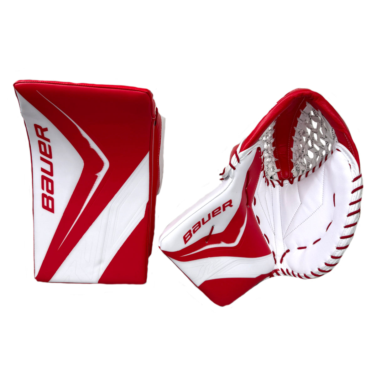 BAUER FLYLITE JH PRO CUSTOM SPEC SENIOR V90 CATCHER W/ FLYLITE 2 PIECE BLOCKER SET